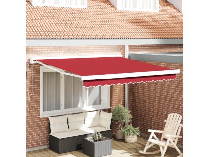 Automatická výsuvná markýza červená 350x250 cm 3330442