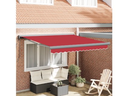 Automatická výsuvná markýza červená 350x250 cm 3330444