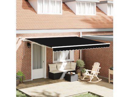 Automatická výsuvná markýza s LED černá 400x300 cm 3330594