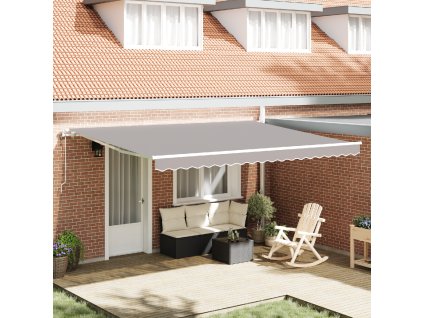 Automatická zasouvací markýza vidaXL Světle šedá 450x350 cm, Náhradní textil pro markýzu vidaXL pro rám 4,5x3,5 m Světle šedá 3331147