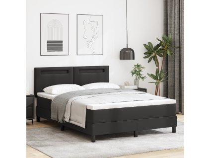 Postel s boxspringem a černou matrací 140x200 cm z umělé kůže 3339052