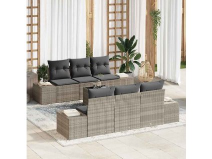 Sada zahradních pohovek 8 pcs Světlá šedá a tmavá šedá 3355621