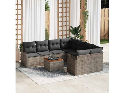 Sada zahradních pohovek 9 pcs Šedá 3356102