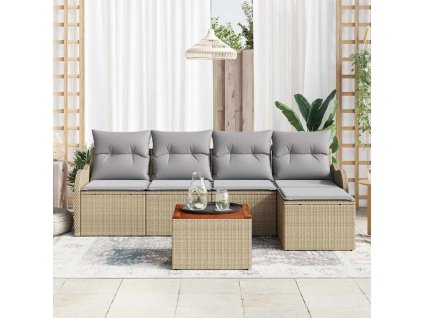 Sada zahradních pohovek 6 pcs béžová a světle šedá 3356110