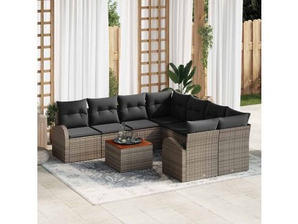 Sada zahradních pohovek 9 pcs Šedá 3356228