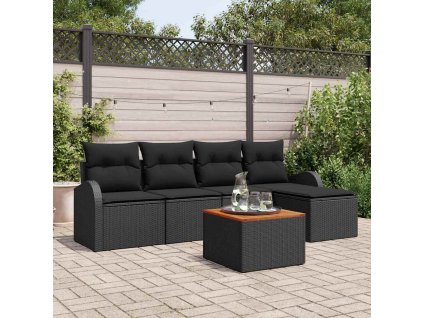Sada zahradních pohovek 6 pcs Černá 3356238