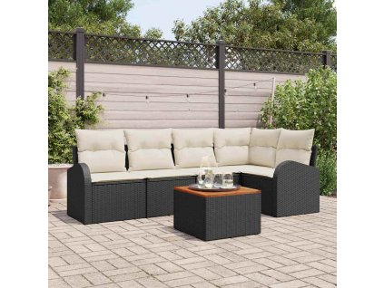 Sada zahradních pohovek 6 pcs Černá a bílá 3356248