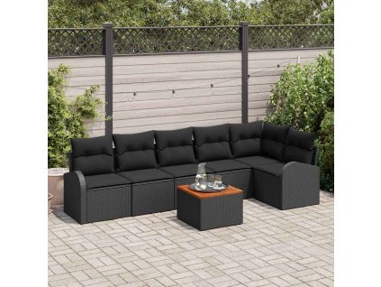 Sada zahradních pohovek 7 pcs Černá 3356259