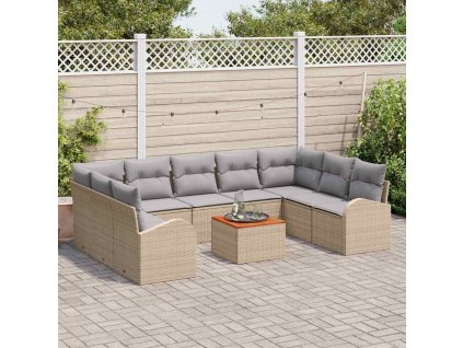 Sada zahradních pohovek 10 pcs béžová a světle šedá 3356292