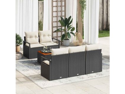 Sada zahradních pohovek 6 pcs Černá a bílá 3356311