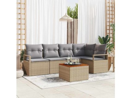 Sada zahradních pohovek 6 pcs béžová a světle šedá 3356376