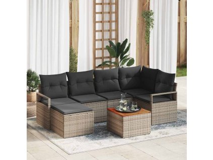 Sada zahradních pohovek 7 pcs Šedá 3356396