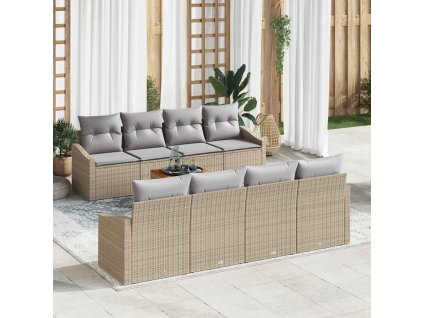 Sada zahradních pohovek 7 pcs béžová a světle šedá 3356474