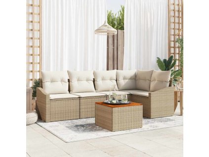 Sada zahradních pohovek 6 pcs Béžovo-bílá 3356503
