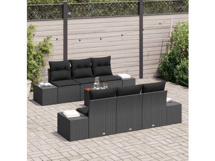 Sada zahradních pohovek 7 pcs Černá 3356574