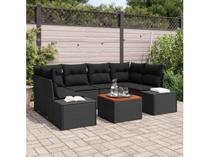 Sada zahradních pohovek 7 pcs Černá 3356581