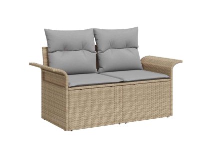 Sada zahradních pohovek s úložištěm 6 pcs Béžová Poly ratan 3358072