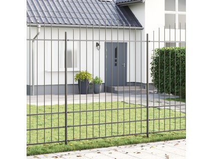 Zahradní plot s obloukovým vrcholem Šedý 5.1x2 m Ocel 3360105