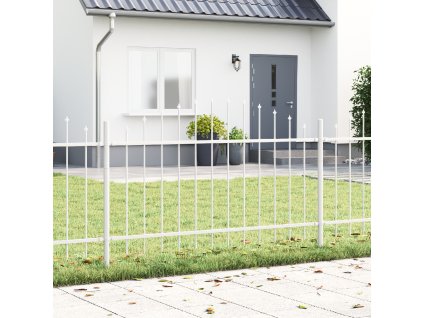 Zahradní plot s obloukovým vrcholem, bílý, 3,4x1 m, ocel 3360137
