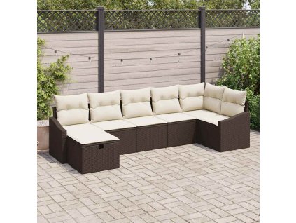 Set pohovek s polštářem 8 pcs polyratan 3360629