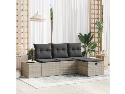 Set pohovek s polštářem 4 pcs polyratan 3360683