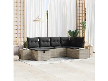 Set pohovek s polštářem 7 pcs polyratan 3360713