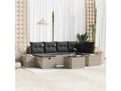 Set pohovek s polštářem 6 pcs polyratan 3360723