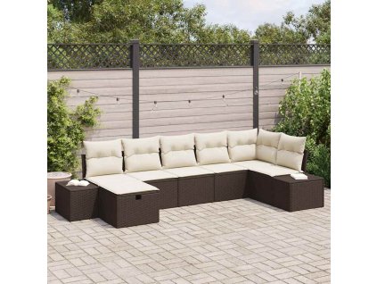 Set pohovek s polštářem 7 pcs polyratan 3360729