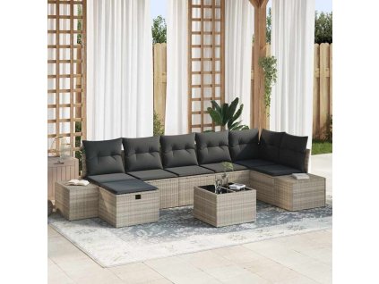 Set pohovek s polštářem 8 pcs polyratan 3360743