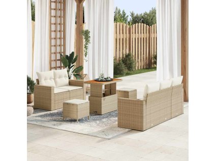 Sada zahradních pohovek 8 pcs Béžová polyratan 3361561