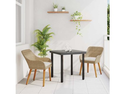 Zahradní jídelní souprava s polštářem 3 pcs Béžová polyratan 3261698