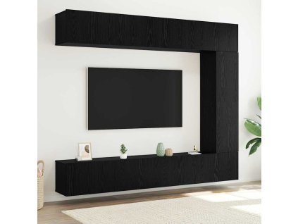 Sestava TV skříněk Nástěnný 5 pcs Černý dub kompozitní dřevo 3332529