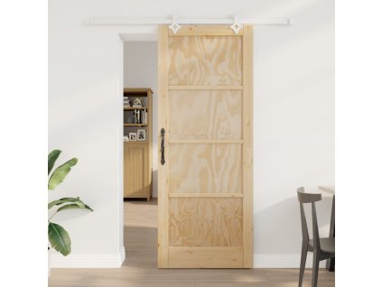 Posuvný dveře vidaXL s instalací 83x211 cm z masivního borovýho dřeva 3333562