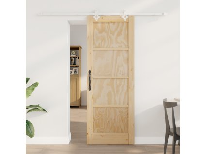 Posuvné dveře vidaXL s hardwarem 73,5x198,5 cm z masivního borového dřeva 3333578