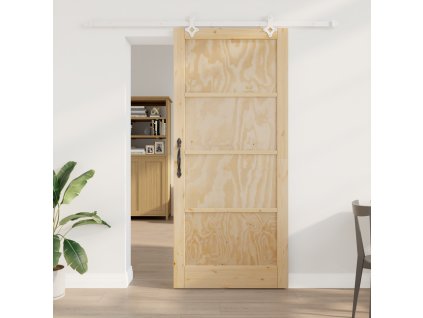 Posuvné dveře vidaXL s montážním setem 93x211 cm z masivního borového dřeva 3333600