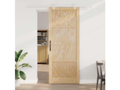 Posuvné dveře vidaXL s hardwarem 93x232 cm z masivního borového dřeva 3333602