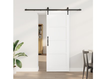 Posuvné dveře s hardwarem Bílá 73.5x198.5 cm Masivní dřevo borovice 3333663