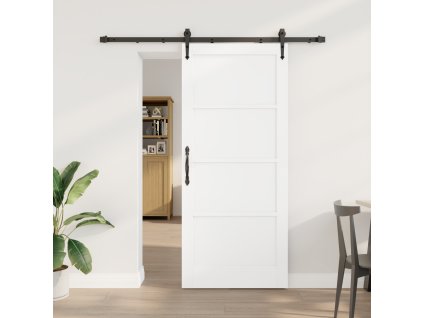 Posuvné dveře vidaXL s hardwarem Bílá 78x202 cm Solidní dřevo borovice 3333667