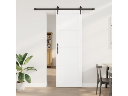 Posuvné dveře vidaXL s příslušenstvím Bílá 78x232 cm Masivní dřevo borovice 3333671