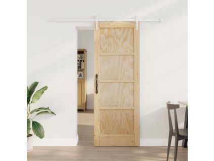 Posuvné dveře vidaXL s hardwarem 73,5x198,5 cm – Masivní borové dřevo 3333690
