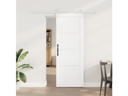 Posuvné dveře s příslušenstvím Bílá 73.5x198.5 cm Masivní dřevo Borovice 3333691