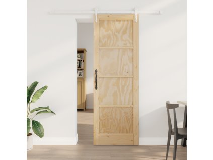 Posuvné dveře vidaXL s hardwarem Sada 73.5x211 cm Masivní dřevo borové 3333692