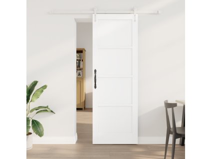 Posuvný dveře vidaXL se sadou kování Bílá 73,5x211 cm z masivního borovicového dřeva 3333693