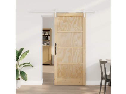 posuvné dveře se sadou hardware 78x202 cm z masivního borovicového dřeva 3333694
