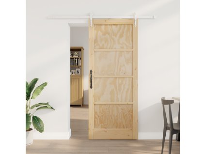 Posuvné dveře vidaXL s hardwarem 83x202 cm z masivního borového dřeva 3333700