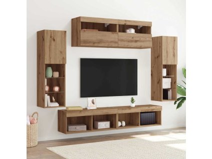 Sestava TV skříněk Nástěnný 6 pcs dub artisan Kompozitní dřevo 3334381