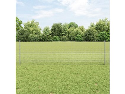 Svářený drátový plot se 5 U sloupky Stříbrný 0,6x10 m Ocel 3336320
