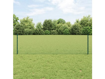 Zahradní sloupky vidaXL 11 ks U-Channel zelené 60 cm ocel, Zelený šestiúhelníkový plot vidaXL 0.6x100 m ocel 3336780