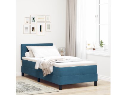 Boxspring postel s matrací tmavě modrá 90x200 cm samet 3339084