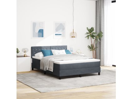 Boxspring postel s matrací tmavě šedá 140x190 cm samet 3339105